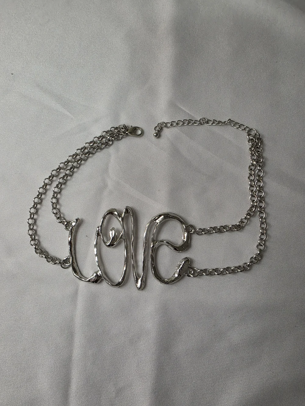 LOVE Script Silver Necklace - Women's Statement Jewelry
